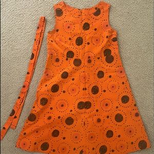 Vintage 60’s Marimekko shift mini dress in orange pattern